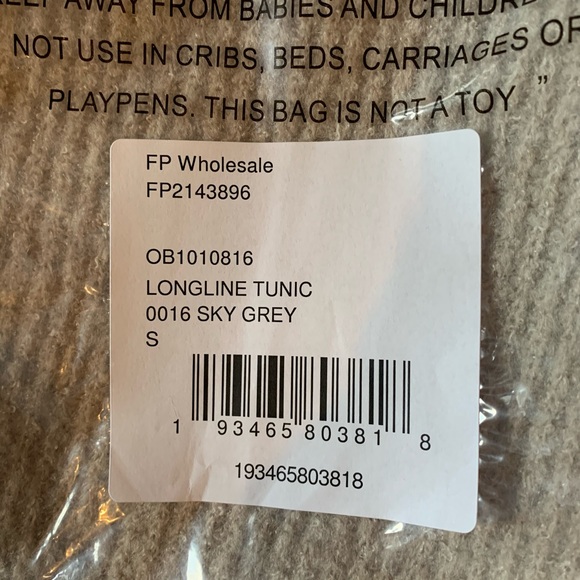 Free People Longline Tunic Sweater grey small - Picture 5 of 7